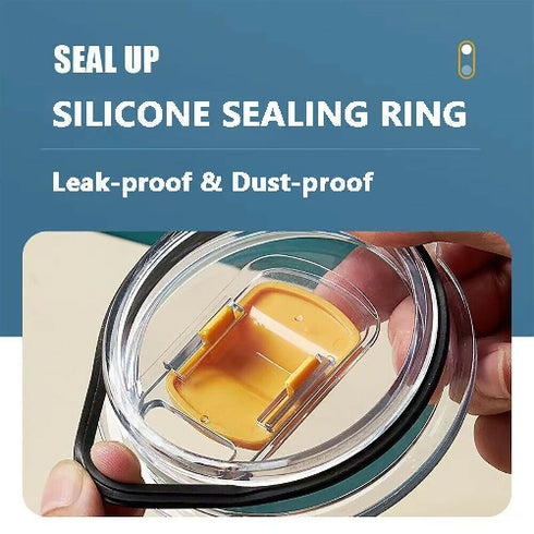 450ml Coffee Cup with Handle Lid Straw