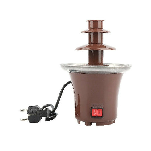 Mini Three-Layer Chocolate Fountain with Heating Fondue Machine