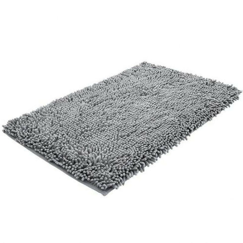 Eco-Friendly Super Absorbent Non-Slip Shaggy Bath Mat - 70 x 45cm-grey