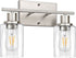 2-Light Modern Bathroom Light Fixtures Vanity Lights Brushed Nickel