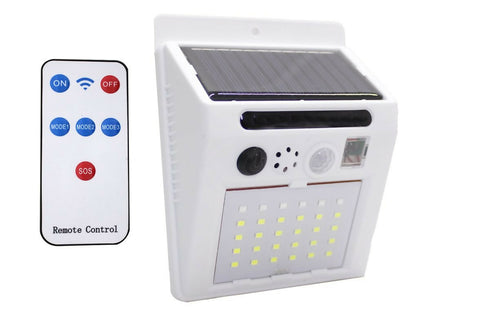 Solar Sound and Light Alarm Lamp - Remote Controlled