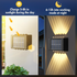 4 Pack Solar Wall Lights Outdoor, 10 LED Solar Fence Light Waterproof Outdoor Up and Down Garden Fence Lighting for Yard Garage Porch Deck Pathway Decoration