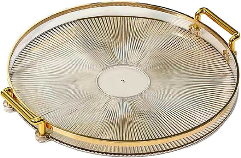 Luxury Round Decorative Serving Tray with Handles