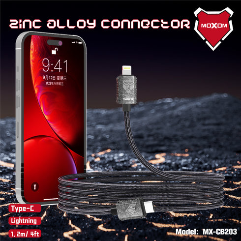 Moxom 36W Fast Charging Cable MX-CB203 Type C To Lightning
