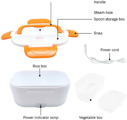 Electric Lunch Box Food Heater-Orange