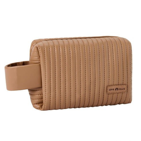 Cosmetic Bag with Handle - brown