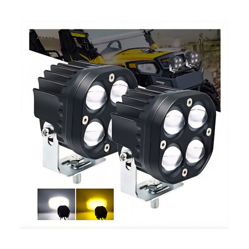 40W 3 Inch Offroad 4x4 & SUV LED Spot Lights With Brackets & Bolt Kit