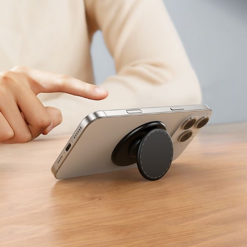 GH8 Magnetic Pop-Up Phone Grip & Stand - Black