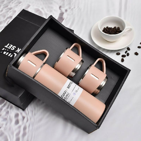 Thermal Insulated Travel Flask Set-Pink
