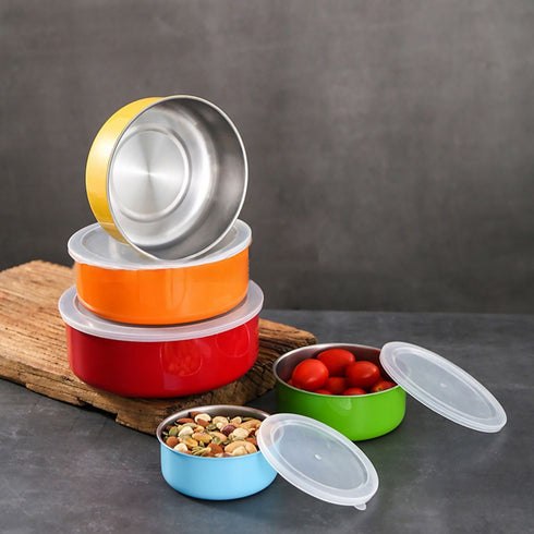 5 Pcs Stainless Steel Home Kitchen Food Container Storage