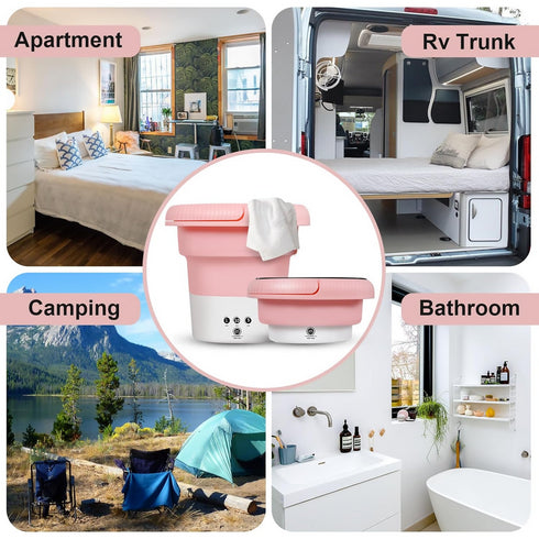 6L Foldable Washing Machine- Pink