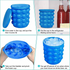 Portable Ice Cube maker, silicon bucket with lid for frozen beverages