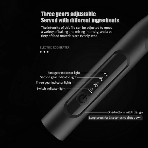 Handheld Electric USB 3-Speed Milk Frother