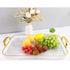 Clear Food Serving Tray with Gold Handles Set of 3 and Serving Tray