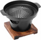 Portable Charcoal Grill with wooden base (18.3 cm)