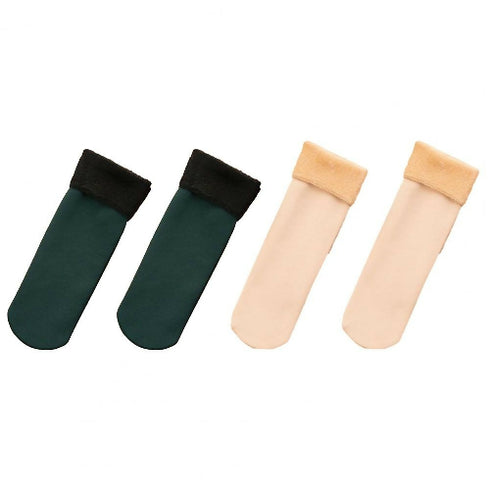 Winter Warm Stylish 2 Pairs solid short thick socks