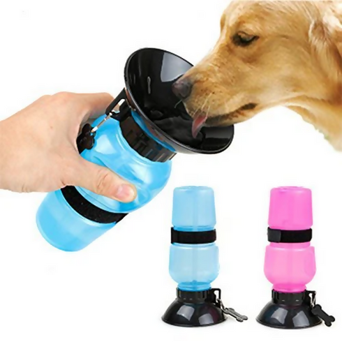 Dog Travel Water Bottle with Sipper Bowl