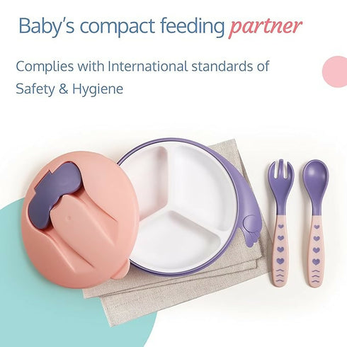 Baby Feeding Suction Bowl Set - Pink, Purple