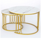 Nesting Coffee Table Set 2Piece Modern Center Tables for Home White - Gold - FU3019
