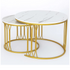 Nesting Coffee Table Set 2Piece Modern Center Tables for Home White - Gold - FU3019