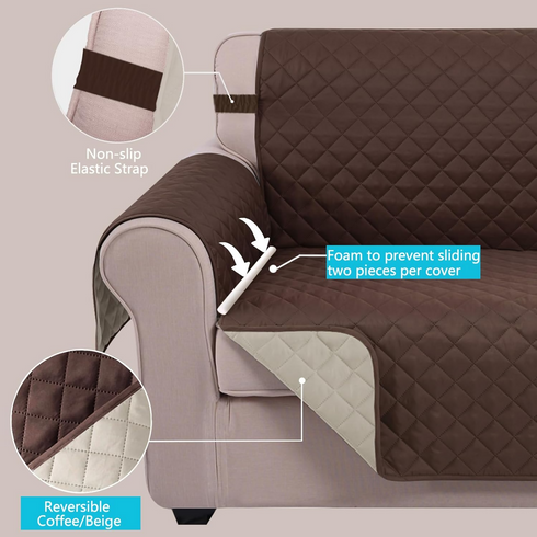 2 seater Reversible Sofa Cover Couch Cover for Pets.