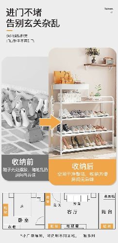 5 Layer Shoe Storage Rack Stand-White