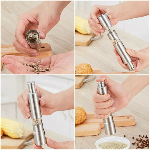 Adjustable Stainless-Steel Salt and Pepper Mill Grinder