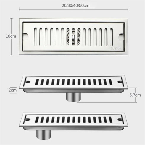 Bathroom Trap Drain Linear Shower Floor Drain 10x30cm