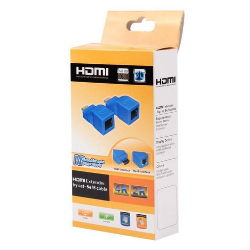 HDMI Extender Adapter, HDMI to RJ45 Ethernet Network Converter Cat5-e/6