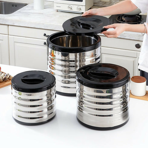 3pcs Big Insulated Pot Casseroles Food Warmer with Handle