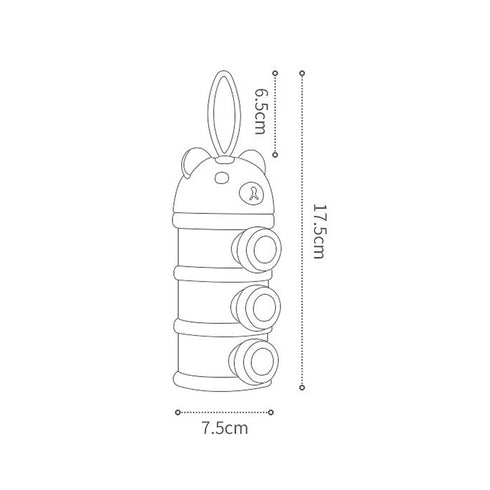 Multi-Compartment Milk Powder Container With Sealed Lids