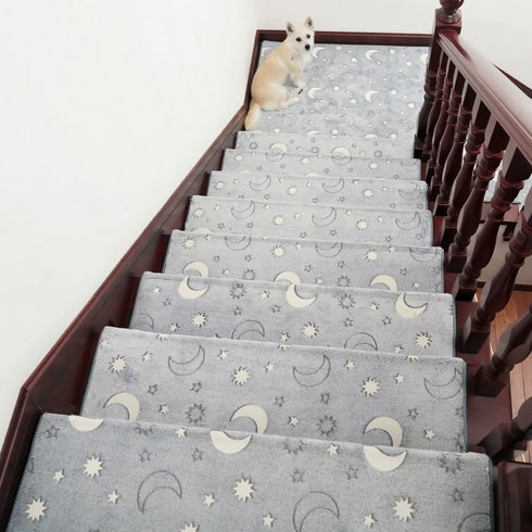 Glistening Glow In The Dark Washable Rug Cushy Bedside Mat - Assorted stars