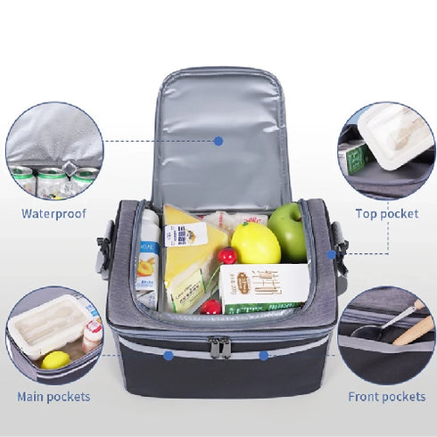 Large Capacity Lunch bag with Adjustable Strap