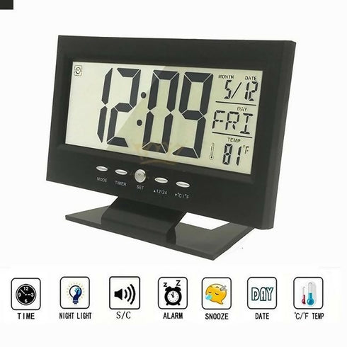 Backlight Humidity Digital LCD Clock