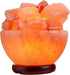Natural Himalayan Crystal Salt Fire Bowl Lamp With Wood Base