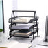 3-Tiers Wire Mesh File Holder Desk Organizer - Black