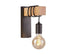 Retro Loft Rustic Rectangular Wood + Metal Wall Light