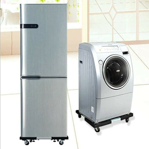 Adjustable Washing Machine Refrigerator Stand with 360° Wheels