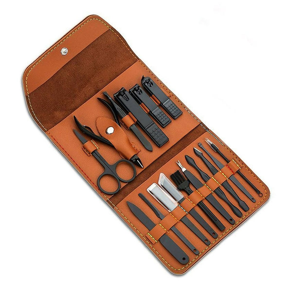 16 Piece Manicure Set with PU leather case