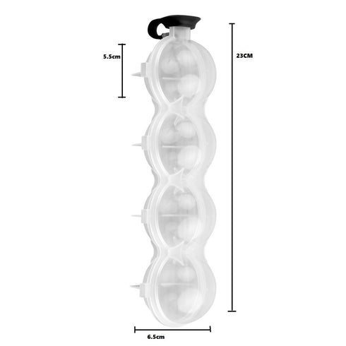 2 Pieces Of 4 Cavity Round Ice Sphere Mold Maker Tool Set - Transparent