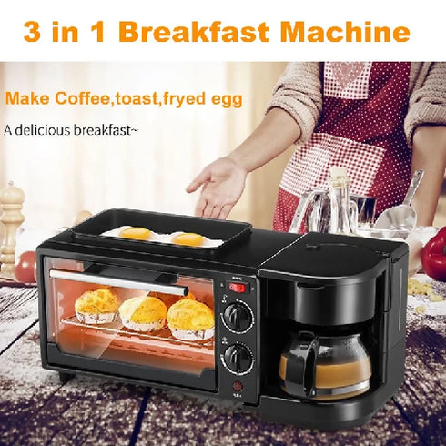 Mini multi-function 3 In 1 Bread Sandwich Grill Breakfast Maker Machine
