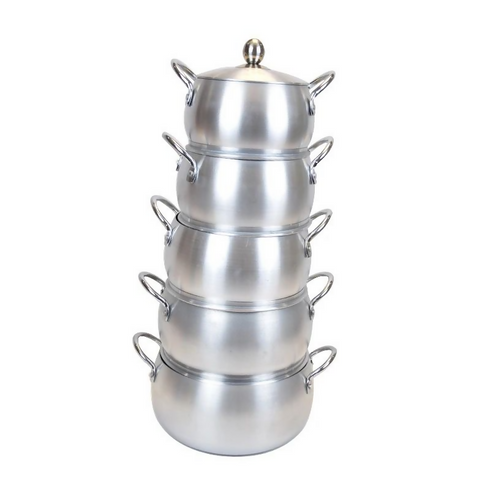 Aluminum Stainless Steel 10Piece Pot Set