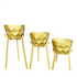 3 flower pots with metal stand-GOLD