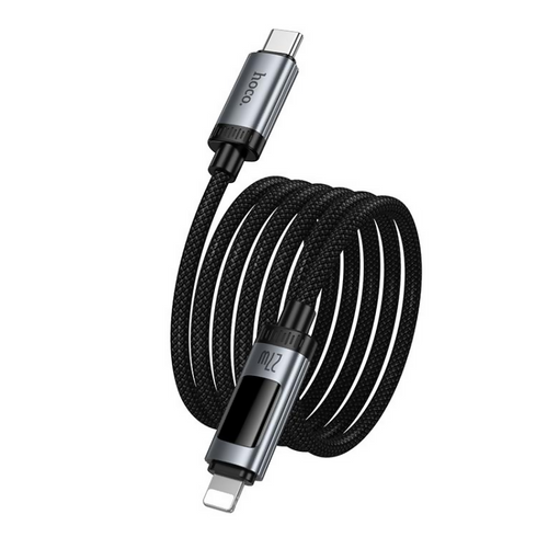 Lord PD27W Digital Display Type-C to 8 Pin Fast Charging Data Cable, Length: 1.2m(Black)