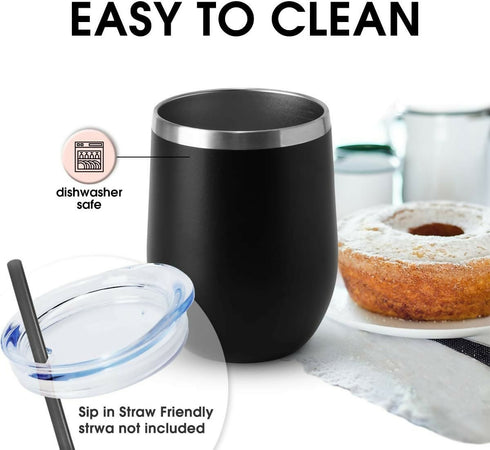 12oz Wine Tumbler with Lid