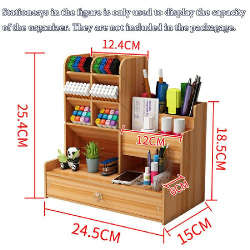 Wooden Desk Organizer DIY Desktop Tidy Pen Holder