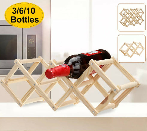 High Quality Wooden Folding Wine Rack