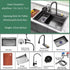 Modern Single-slot 304 Stainless Steel Waterfall Faucets Multifunction Smart Kitchen Sink