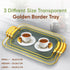 Clear Food Serving Tray with Gold Handles Set of 3