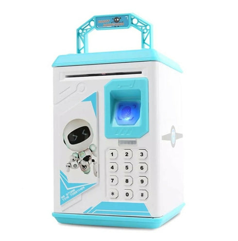 Money Bank for Kids, Kids ATM with Password & Finger Print - blue